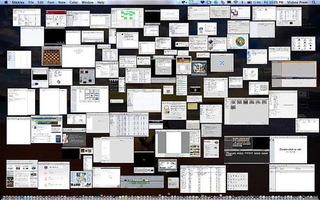 Illustration for article titled Mac With 150 Apps Running Shows Teeny-Weeny Dock, Exposé Windows